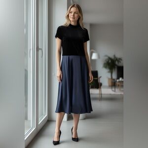 Night Way Collections Velvet Satin Mock Neck Maxi Dress 4 Formal Short Sleeve